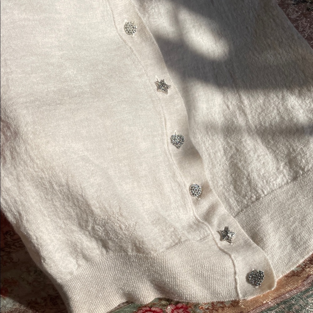 Zadig & Voltaire|Beige Cardigan Sweater with Jeweled Buttons| XS| EUC - Picture 7 of 8